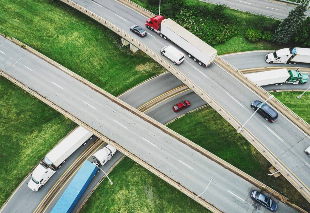 Truck driving on the highway