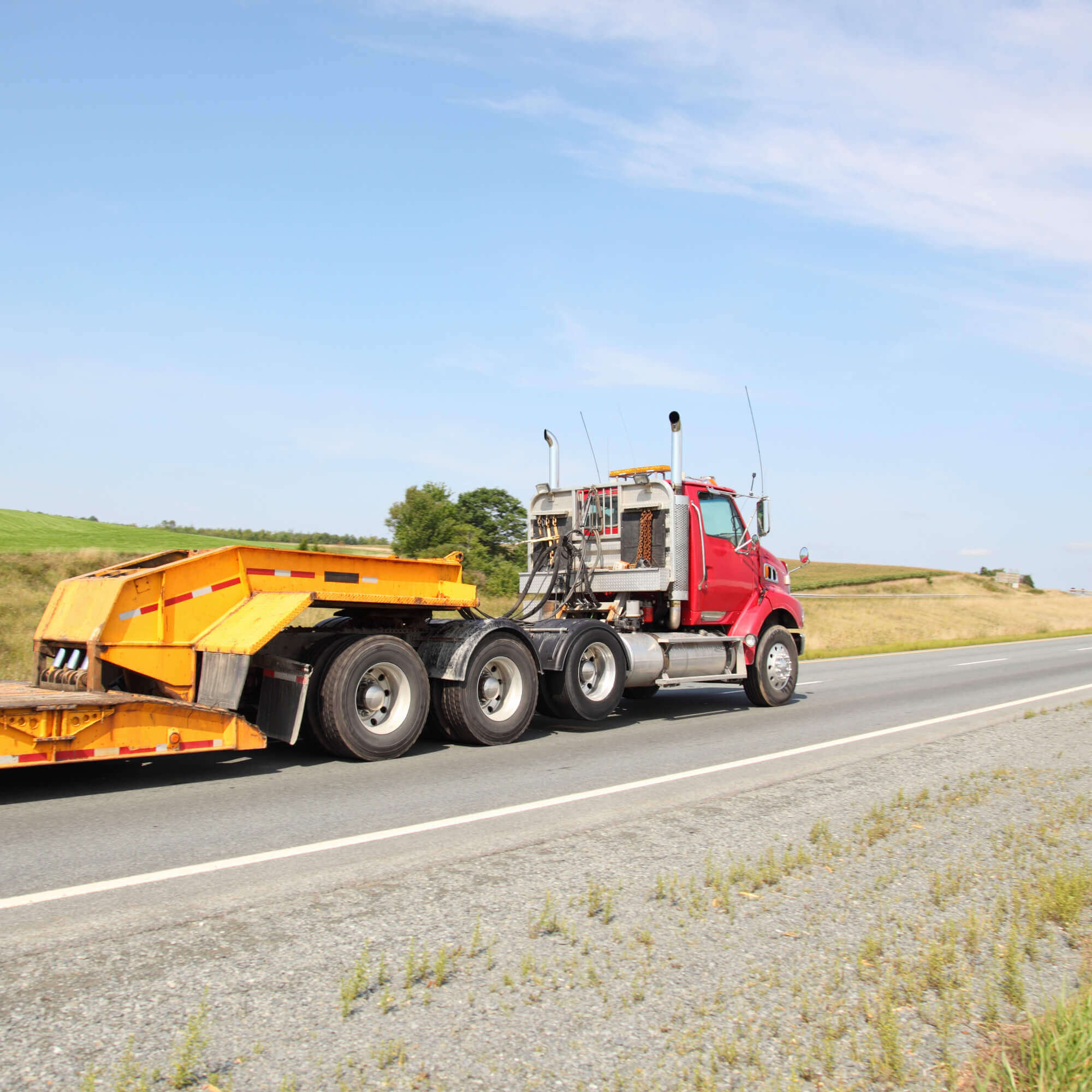 truck driving on the road